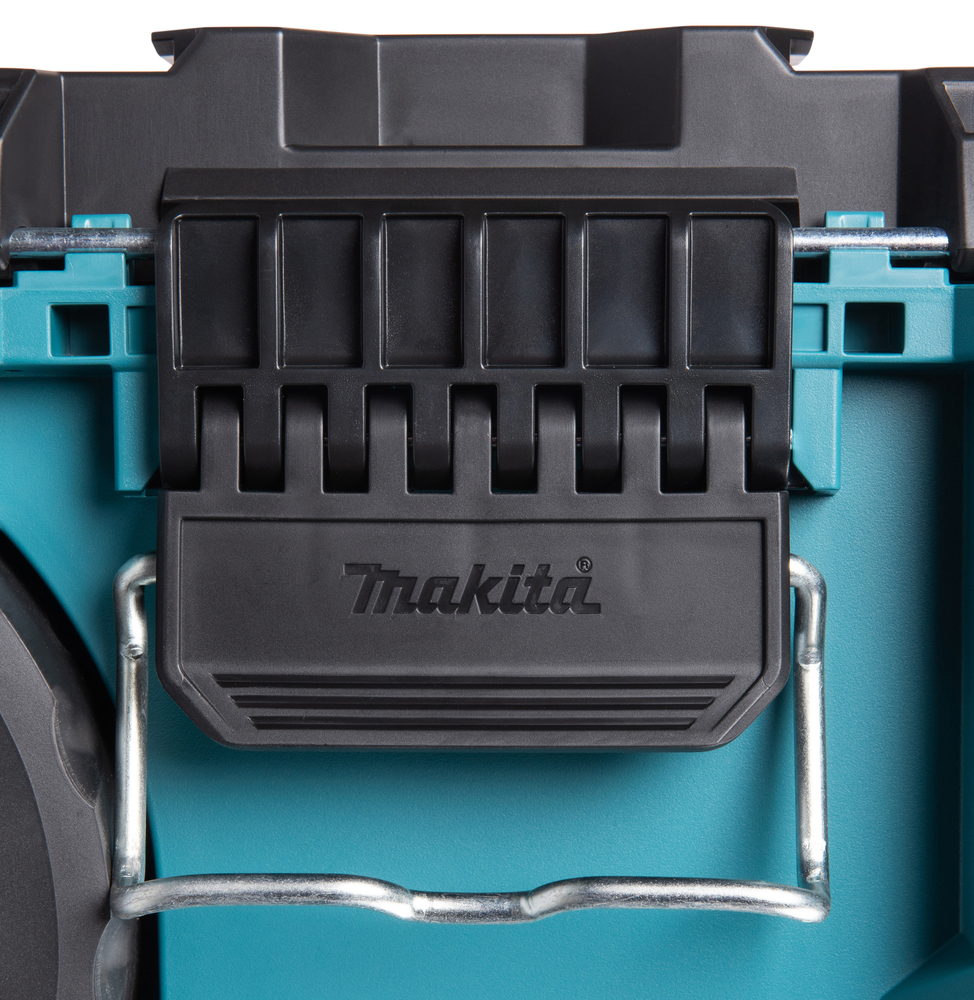 Makita Werkzeugkoffer Verschlussdetail Detailaufnahme des Verschlusses eines Makita Werkzeugkoffers