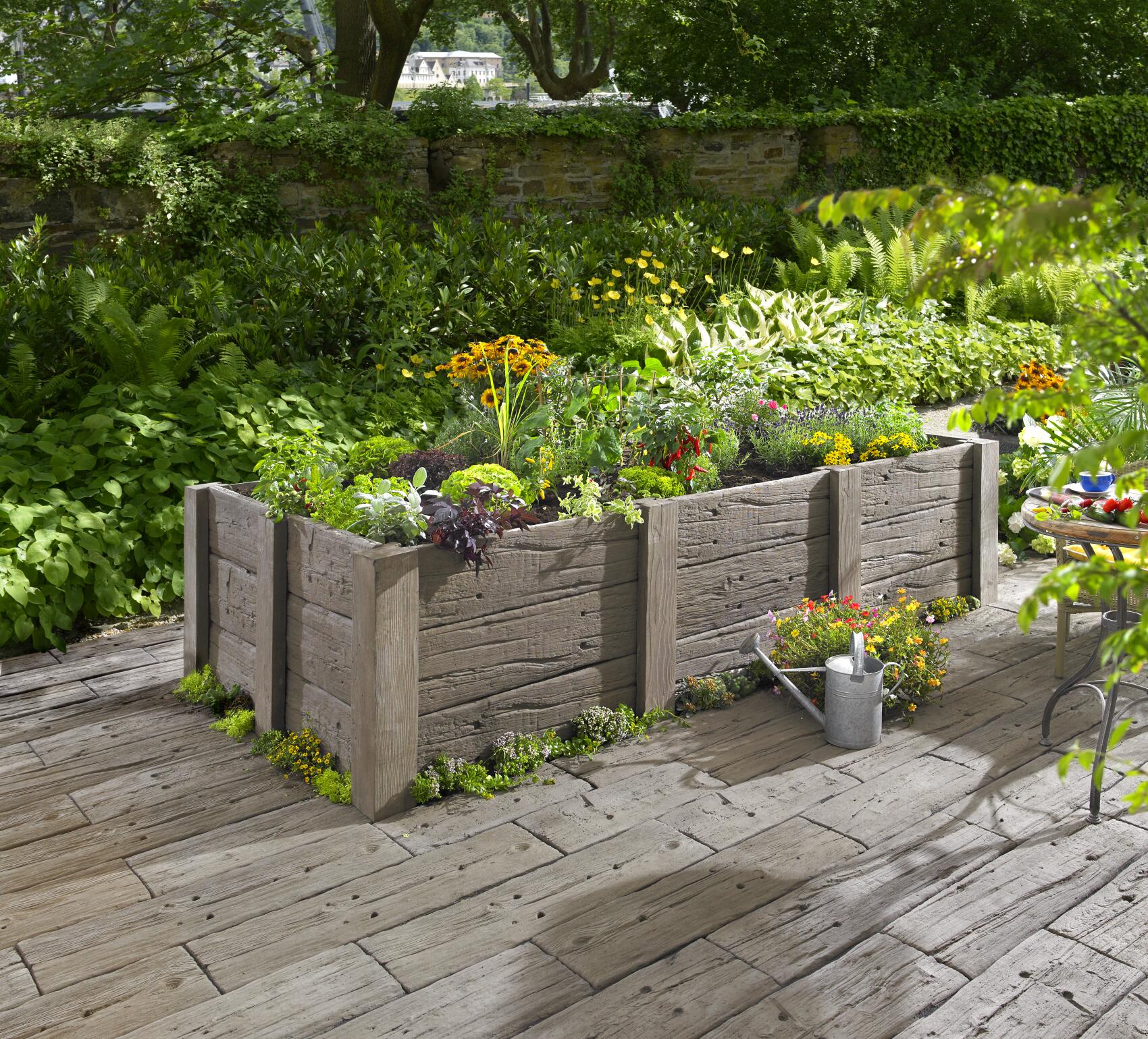 LogBorder 13,5/13,5/100 Eckpfosten Antik-braun